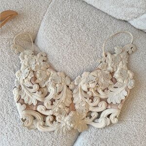 Zimmermann Cream Floral Lace Crop Top